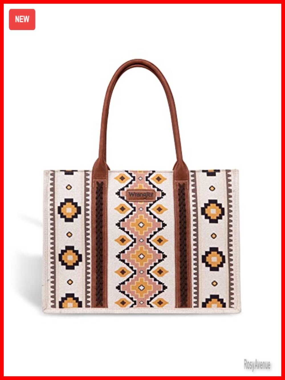 Western Aztec Tote Bag Large Structured Shoulder Bag with Laptop Compartment